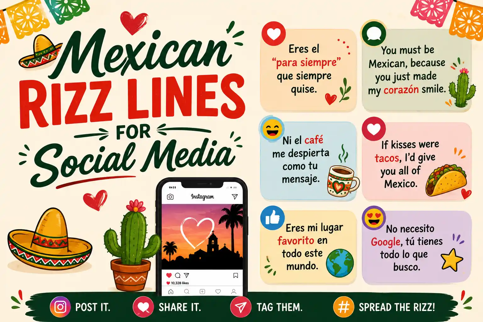 Mexican Rizz Lines for Social Media